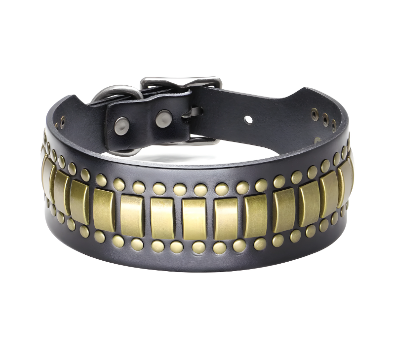 Collier en Cuir Véritable + DIAMANTS DECORATIF
