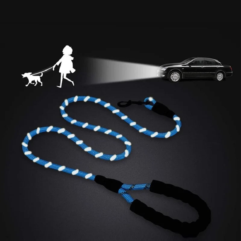 Laisse pour chien de compagnie, robuste, réfléchissante,
