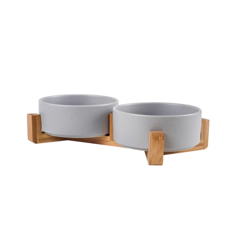 Bol en céramique avec support en bois