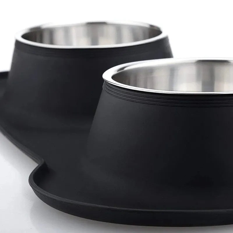Gamelle double pour chien avec polymères en silicone