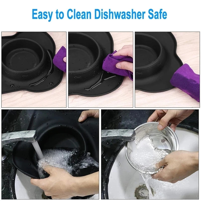Gamelle double pour chien avec polymères en silicone