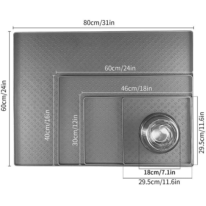 Tapis de gamelle en silicone antidérapant