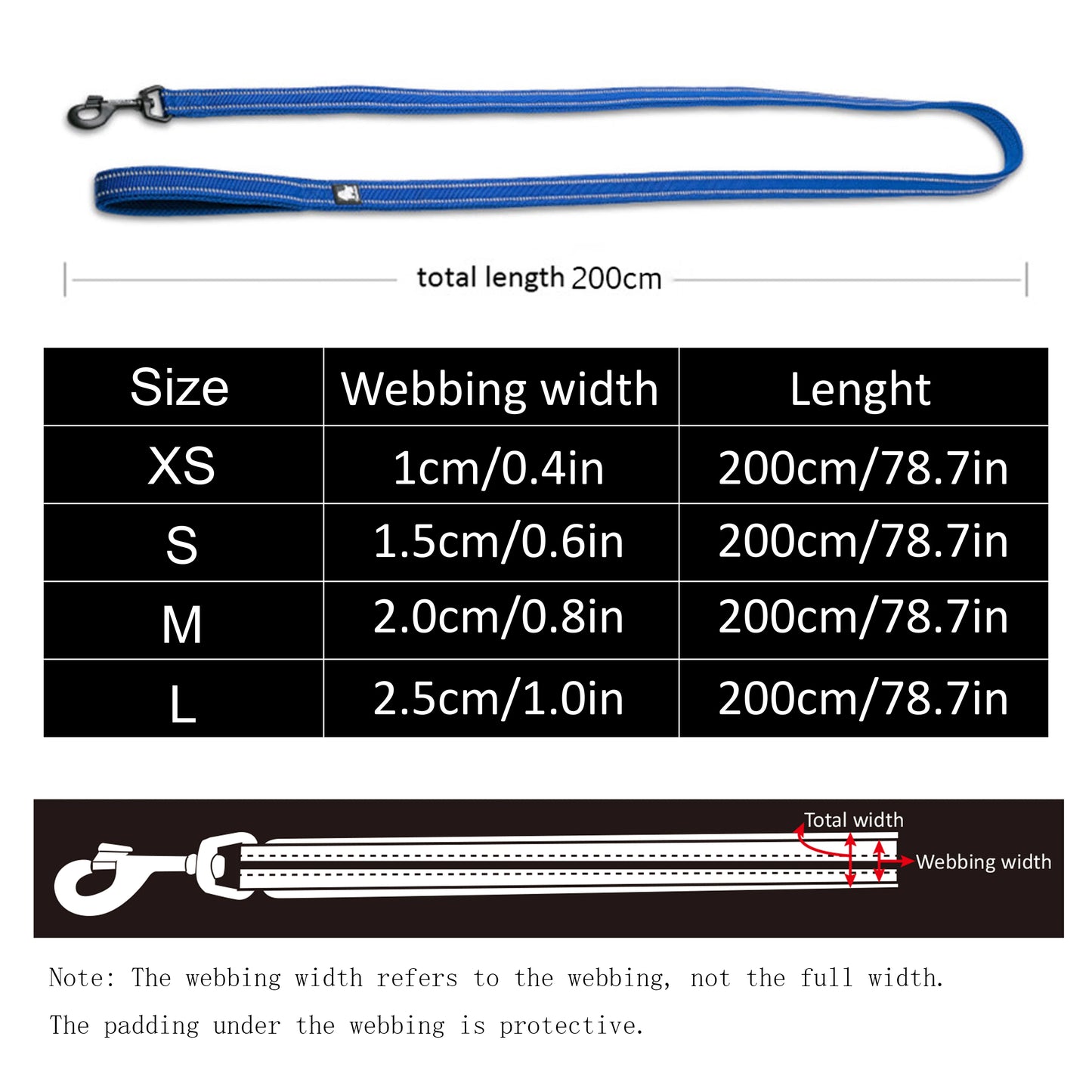 Laisse souple en maille nylon