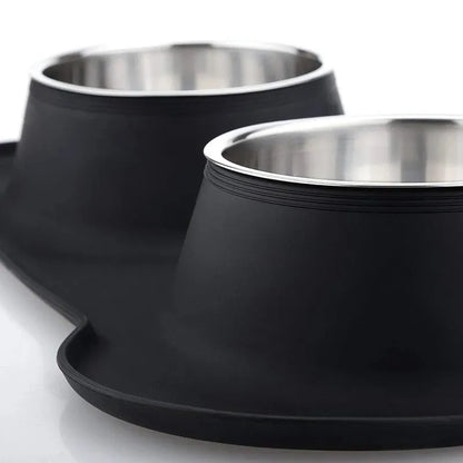 Gamelle double pour chien avec polymères en silicone