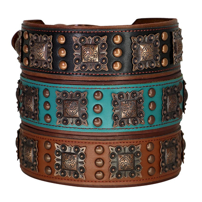 Collier en Cuir Véritable Rivet en métal